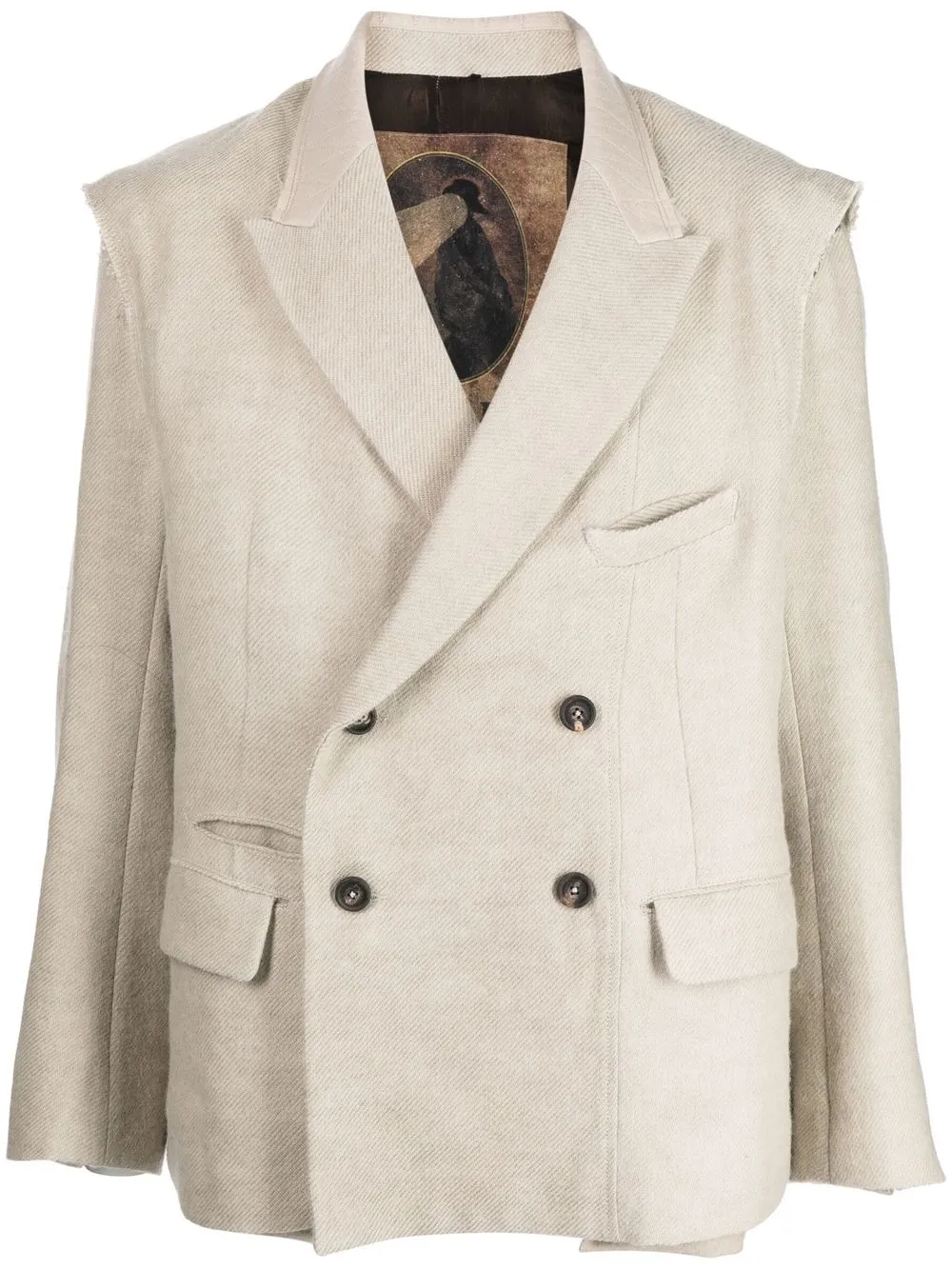 

Ziggy Chen double-breasted layered blazer - Brown