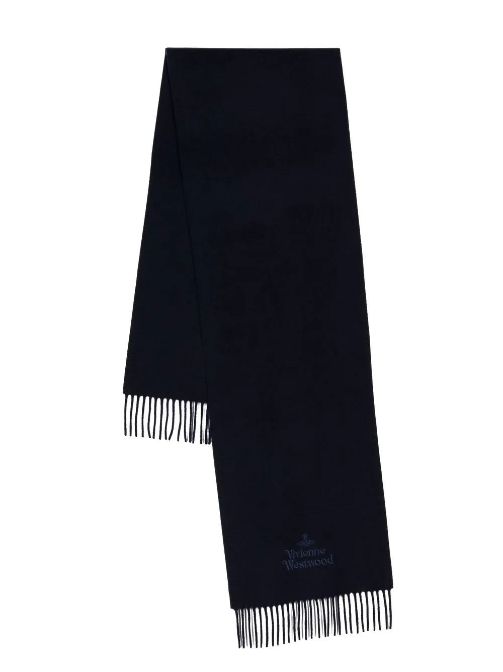 

Vivienne Westwood logo-embroidered wool-knit scarf - Blue