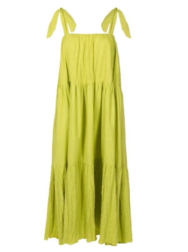 peggy green dress Lula Open Back Dress