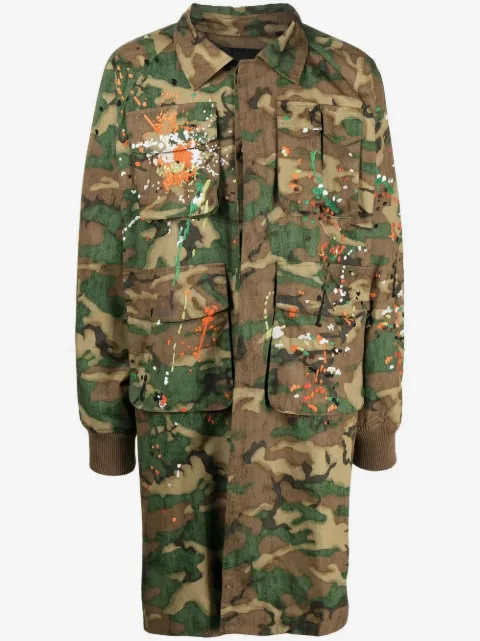 Mostly Heard Rarely Seen manteau long à motif camouflage