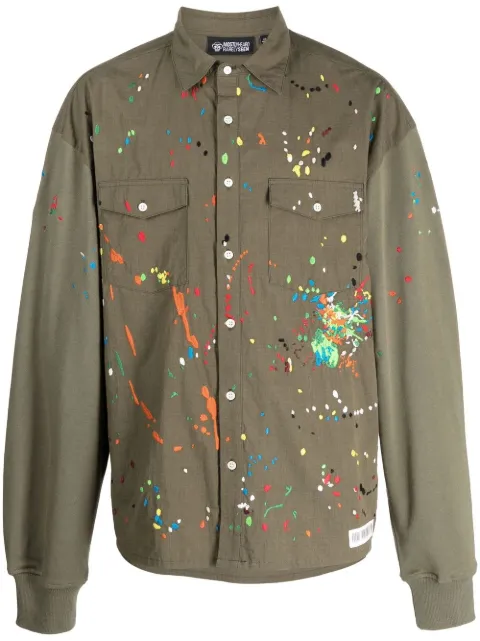 Mostly Heard Rarely Seen camisa con bordado de pintura 