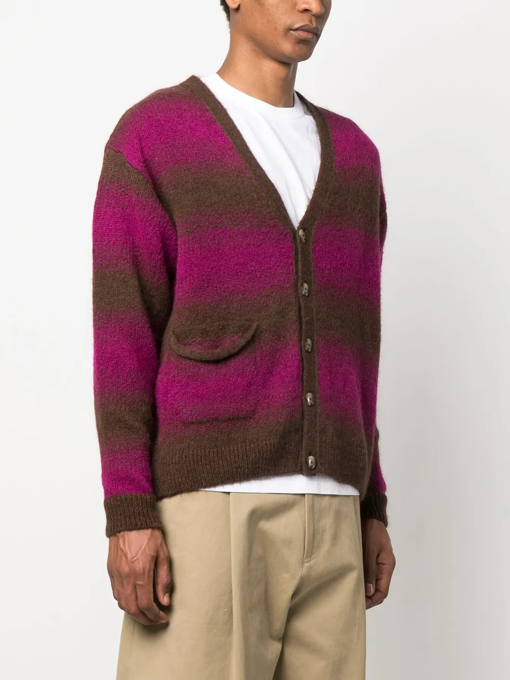 Pop Trading Company Striped Knit Cardigan - Farfetch