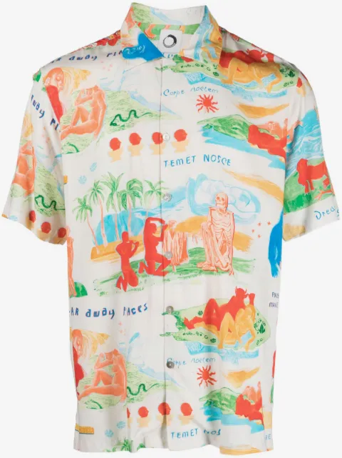 Endless Joy Far Away Places printed short-sleeve shirt