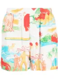 Endless Joy Far Away Places printed shorts - White
