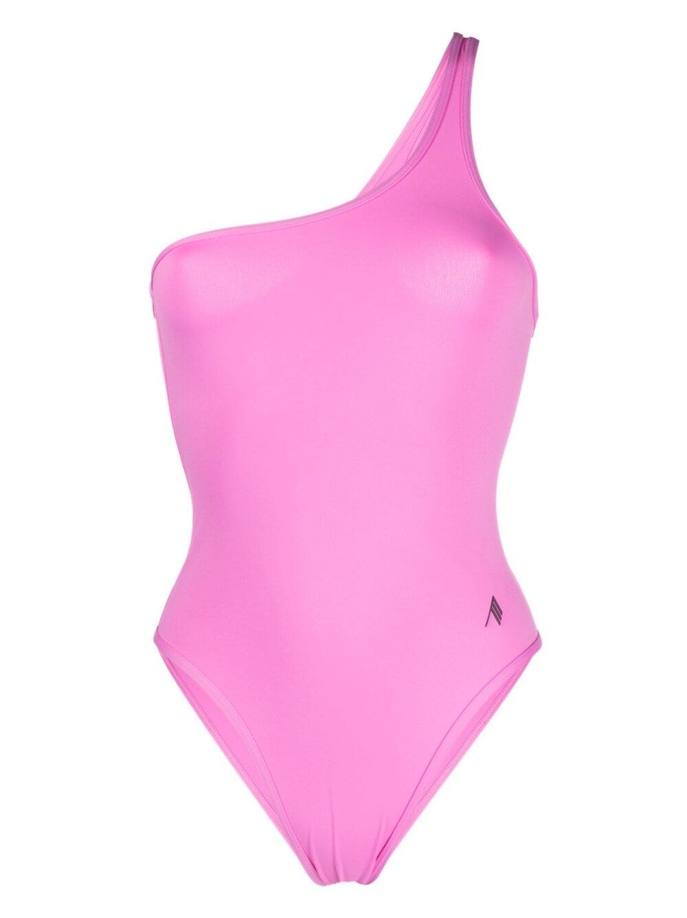 Attico Hot Pink One-shoulder Swimsuit