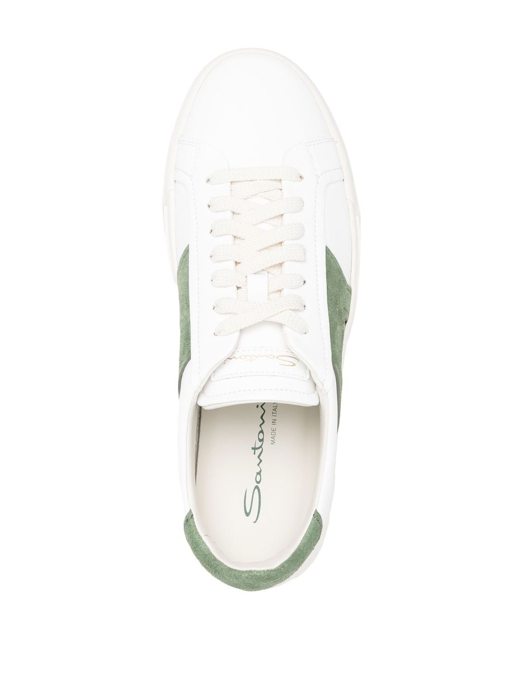 Shop Santoni Double Buckle Low-top Leather Sneakers In White