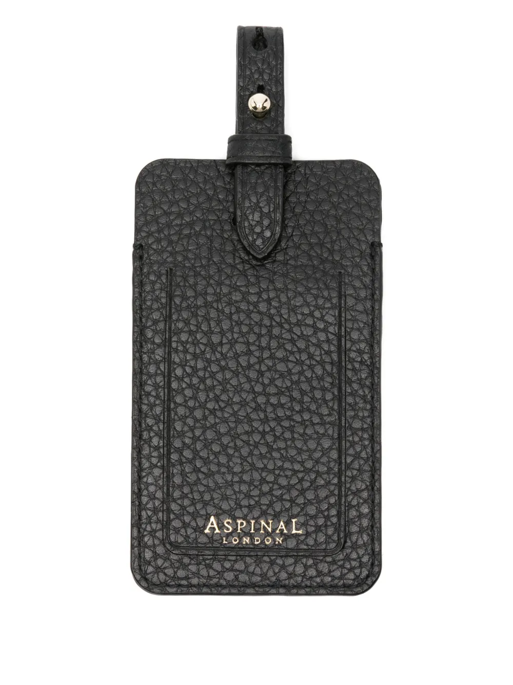 Aspinal Of London pebble-texture luggage tag | Black | Image 1