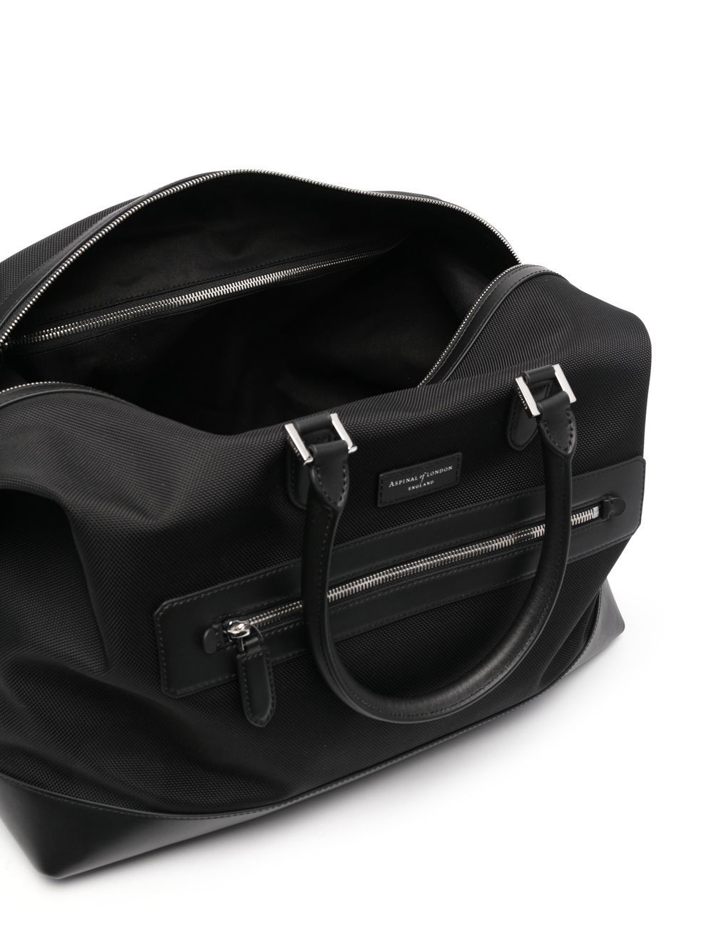 Shop Aspinal Of London Small Logo-embossed Holdall In Black