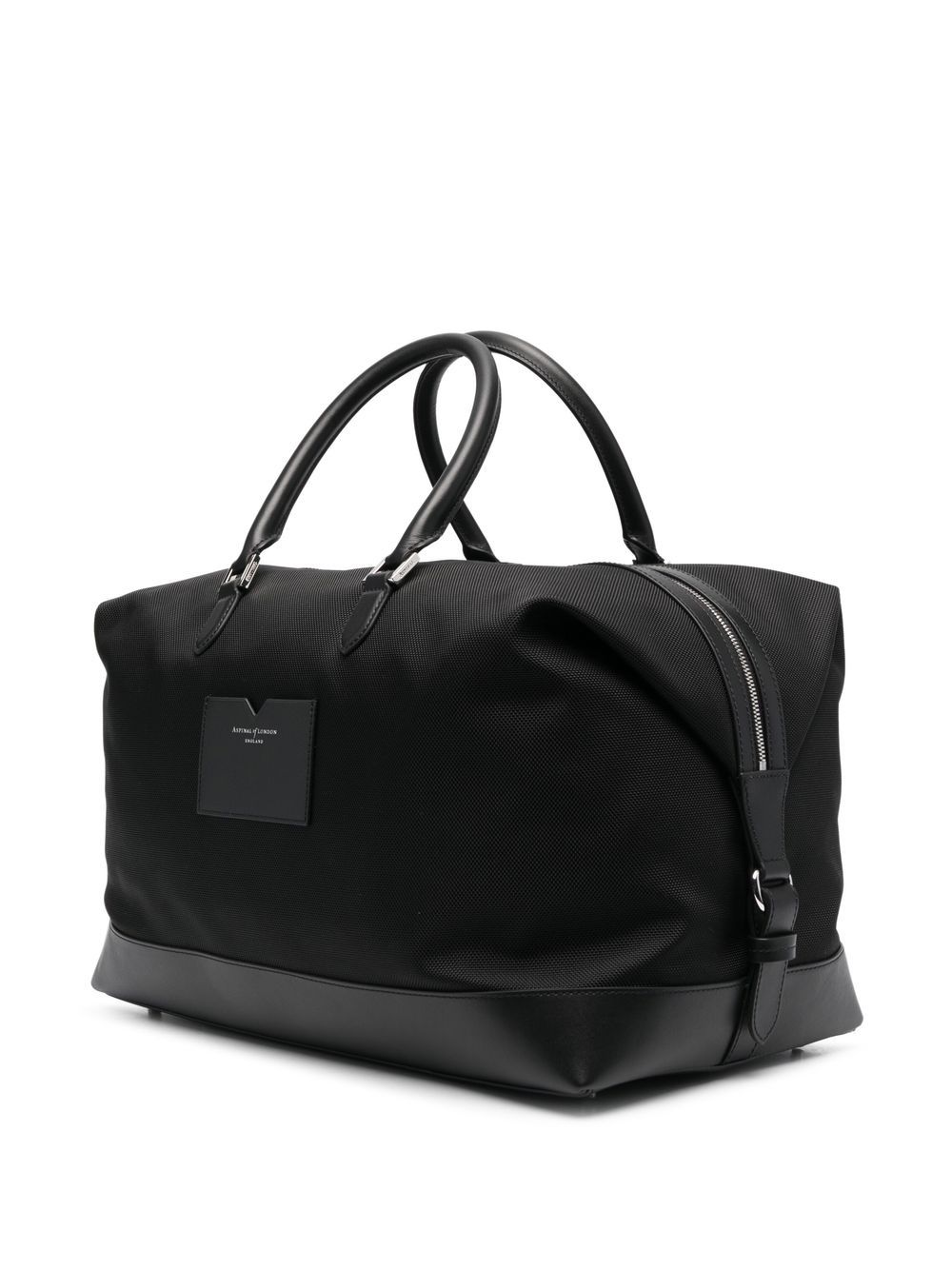 Shop Aspinal Of London Small Logo-embossed Holdall In Black
