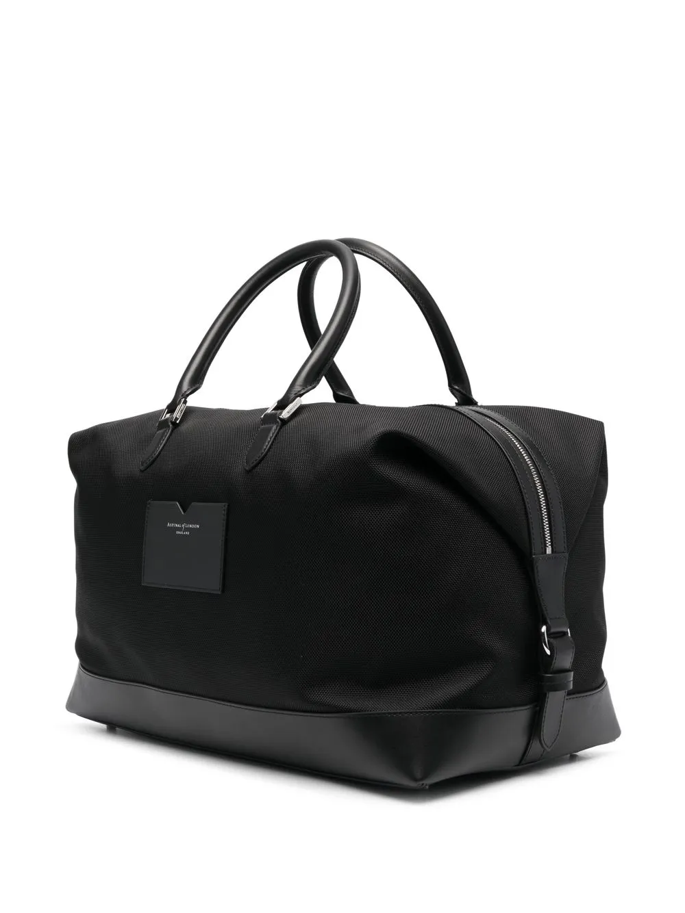 Shop Aspinal Of London Small Logo-embossed Holdall In Black