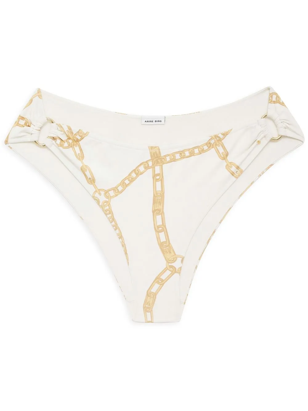 

ANINE BING chain-link print bikini bottom - White