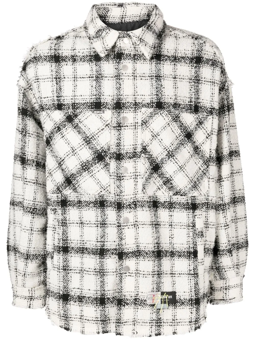 

Musium Div. camisa manga larga con cuadros estampados - Blanco