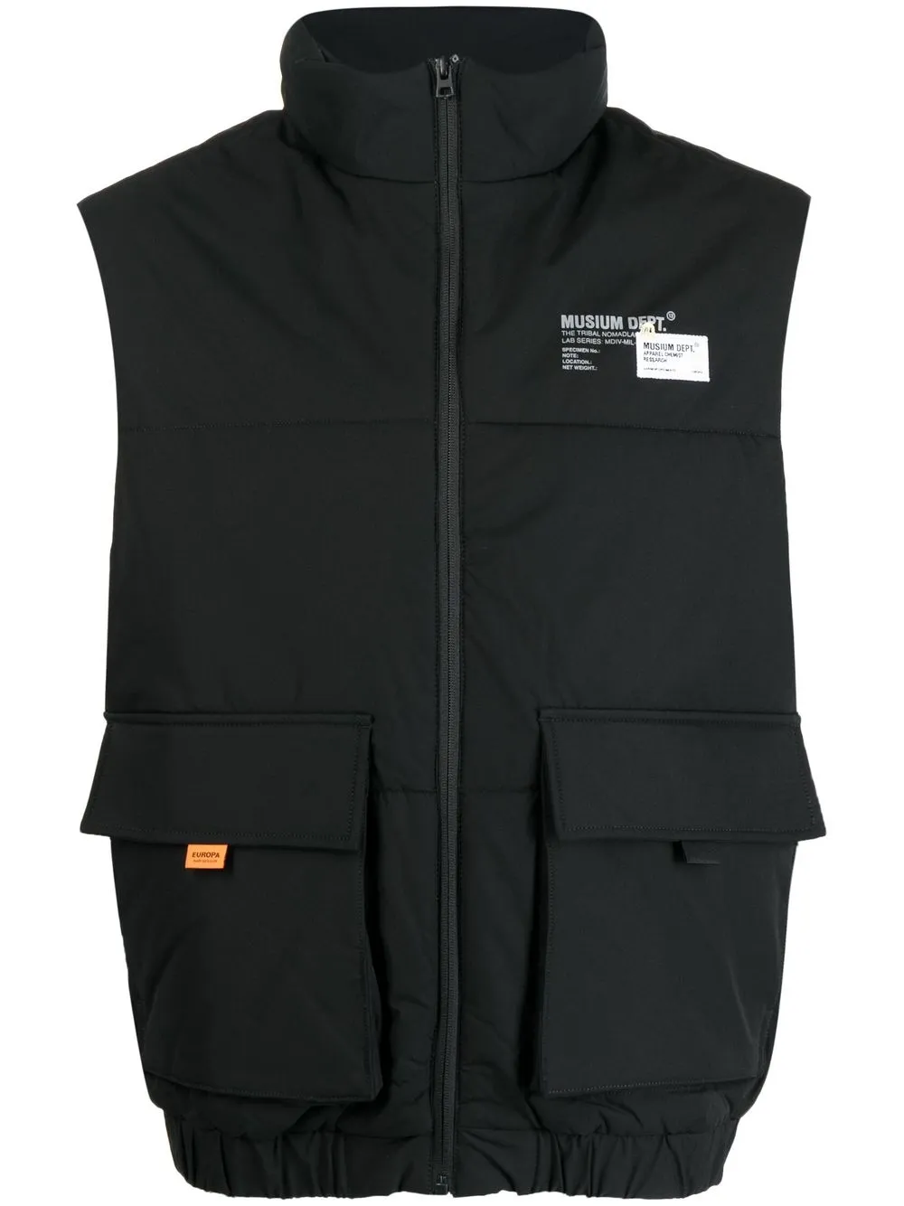 Musium Div. Logo-print Padded Gilet In Black