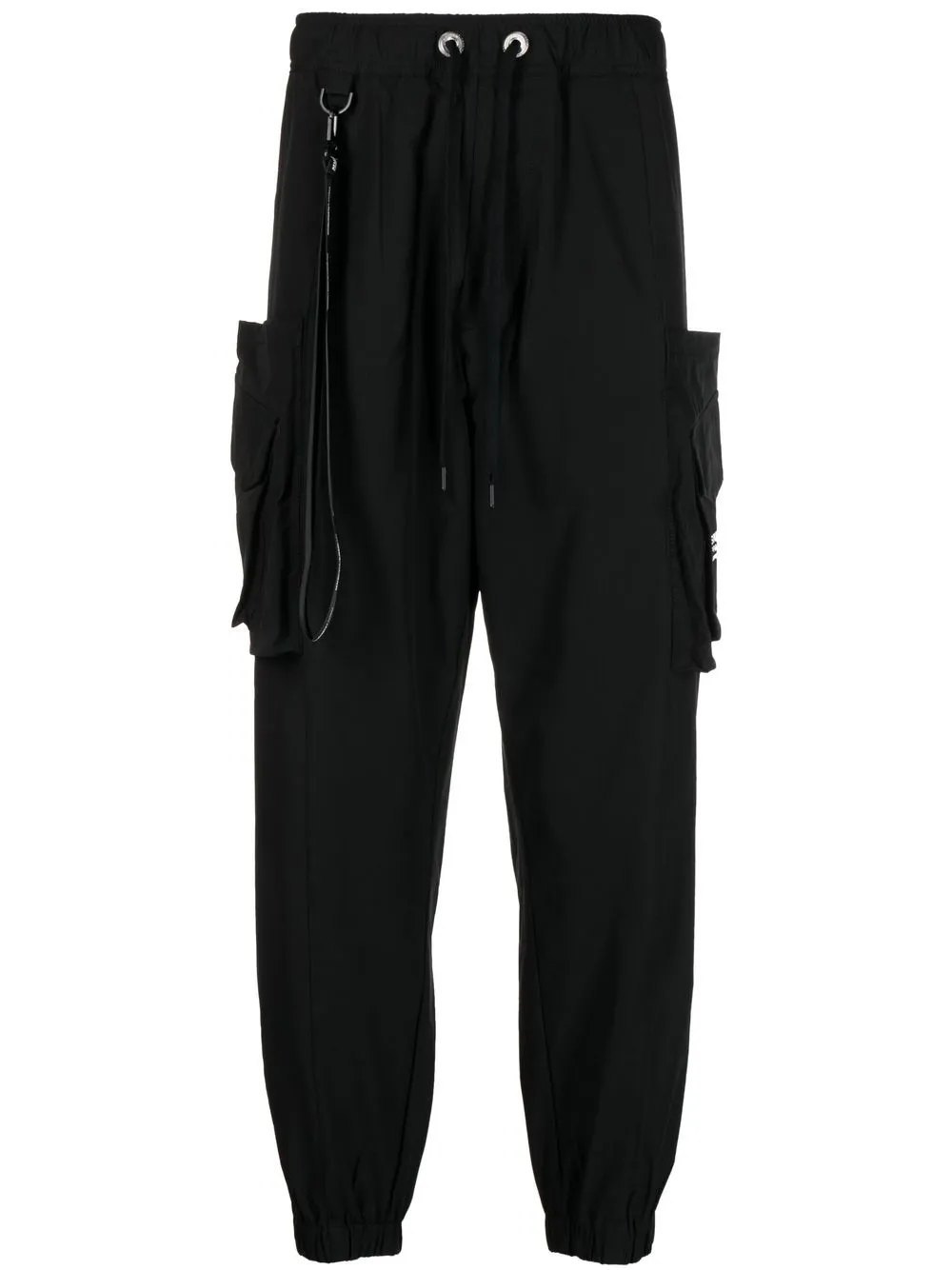 

Musium Div. drawstring-fastening waist cargo trousers - Black