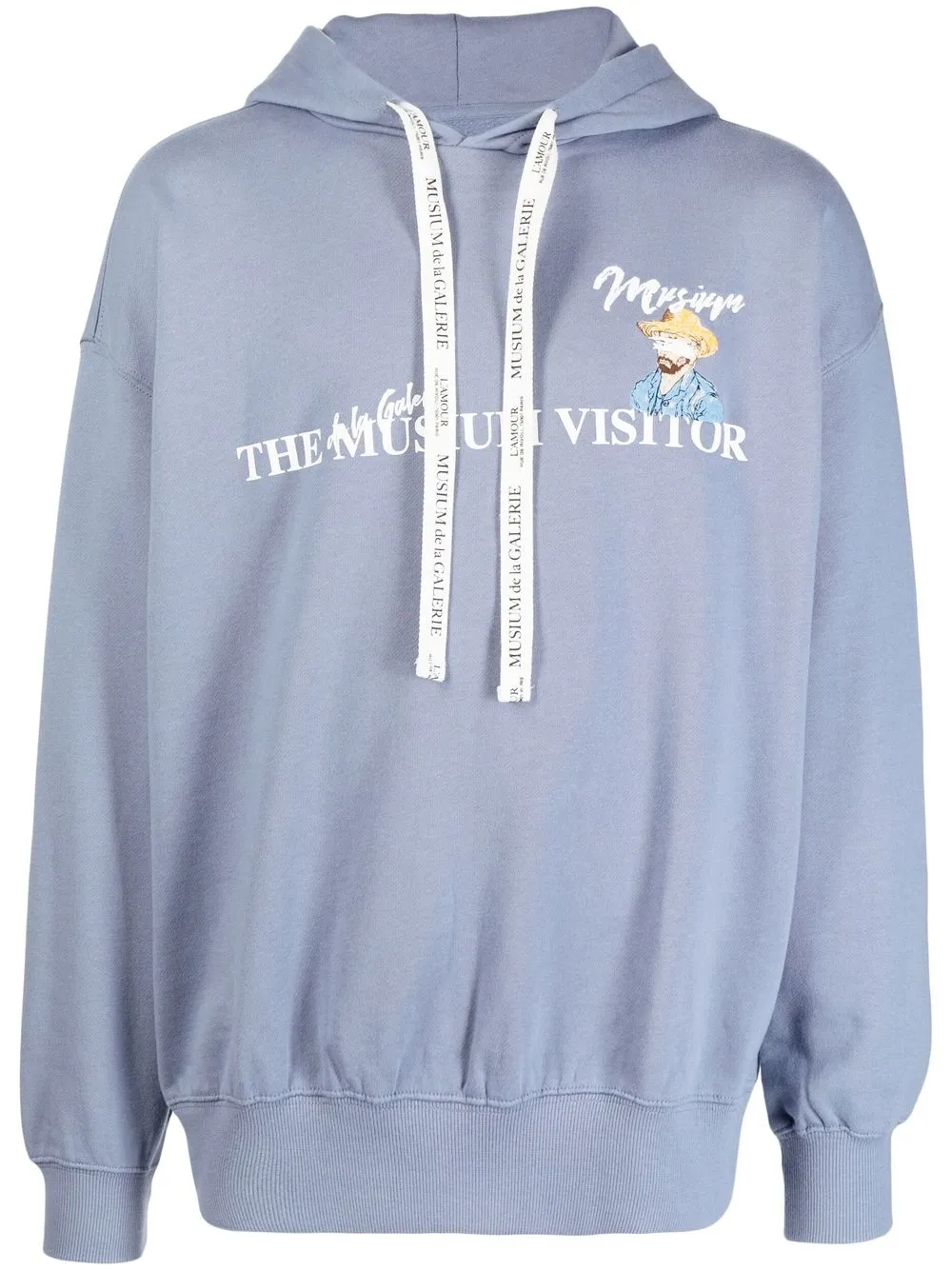 

Musium Div. logo-print long-sleeve hoodie - Azul