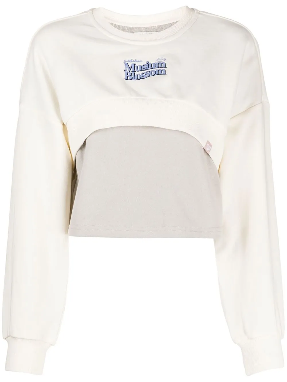 

Musium Div. layered-design cotton sweatshirt - Blanco