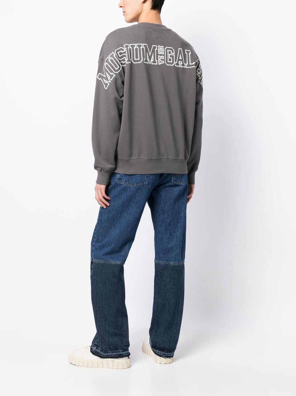 Shop Musium Div. Logo-patch Crew-neck Sweatshirt In Grau