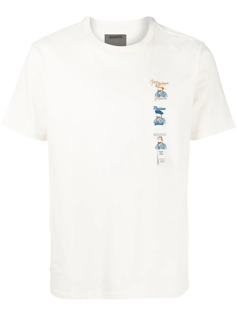 

Musium Div. playera bordada con cuello redondo - Blanco