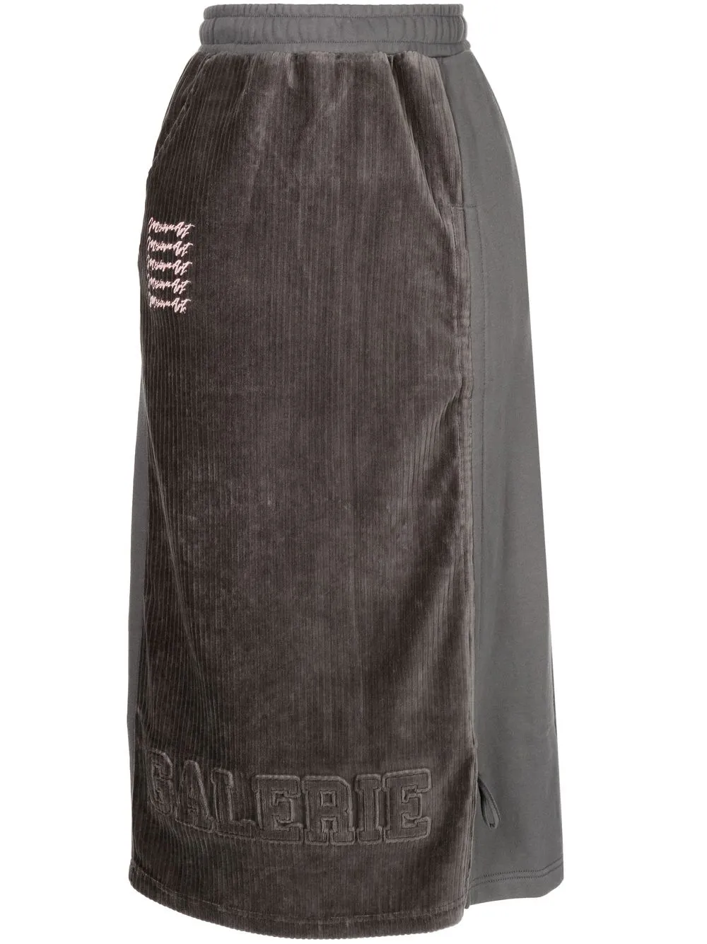 

Musium Div. contrast-panel midi skirt - Grey