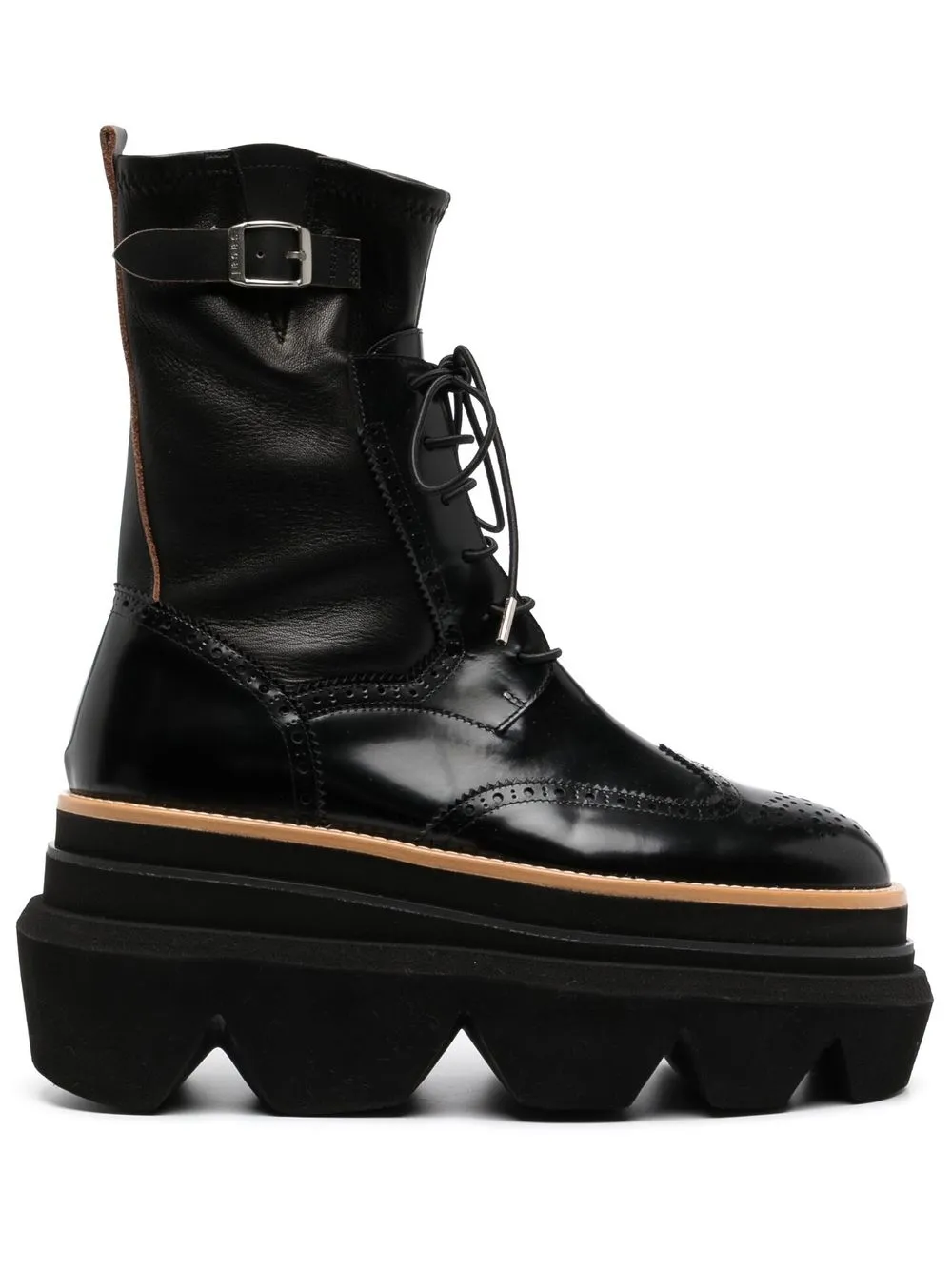 

sacai botines con agujetas - Negro