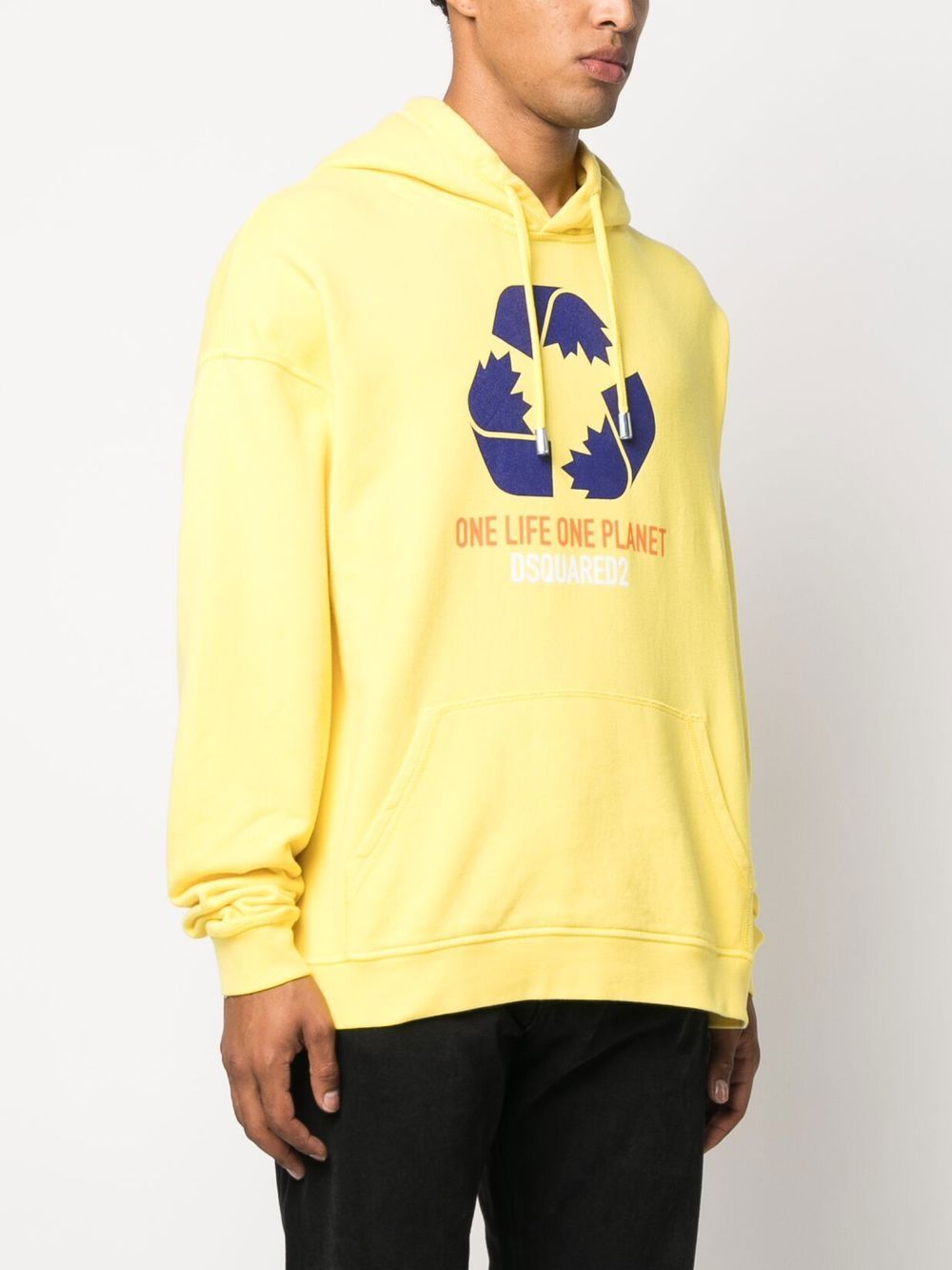 Affordable DSQUARED2 slogan-print long-sleeve hoodie Men