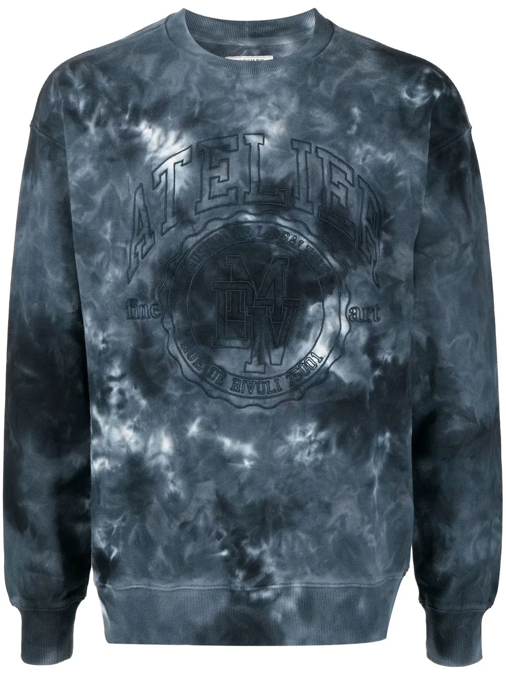 

Musium Div. embroidered-logo tie-dye sweatshirt - Azul