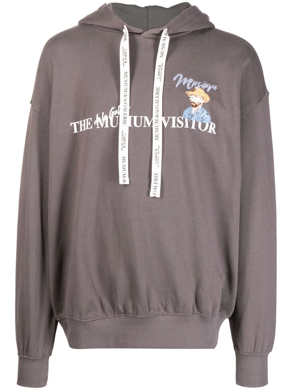 

Musium Div. logo-print long-sleeve hoodie - Gris