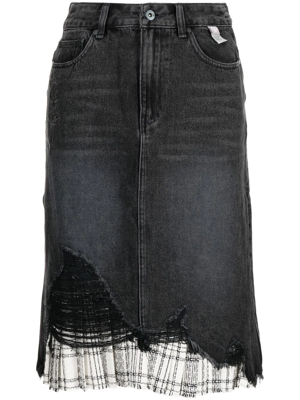 

Musium Div. patchwork denim midi skirt - Negro