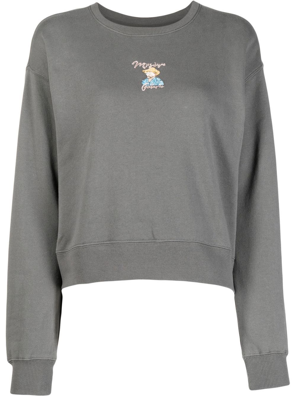 

Musium Div. embroidered-detail graphic-print sweatshirt - Gris