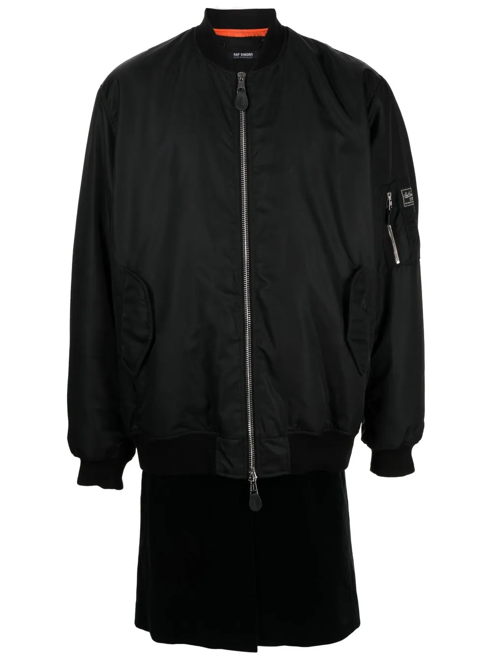 Raf Simons Ghost Longline zip-up Bomber Jacket - Farfetch