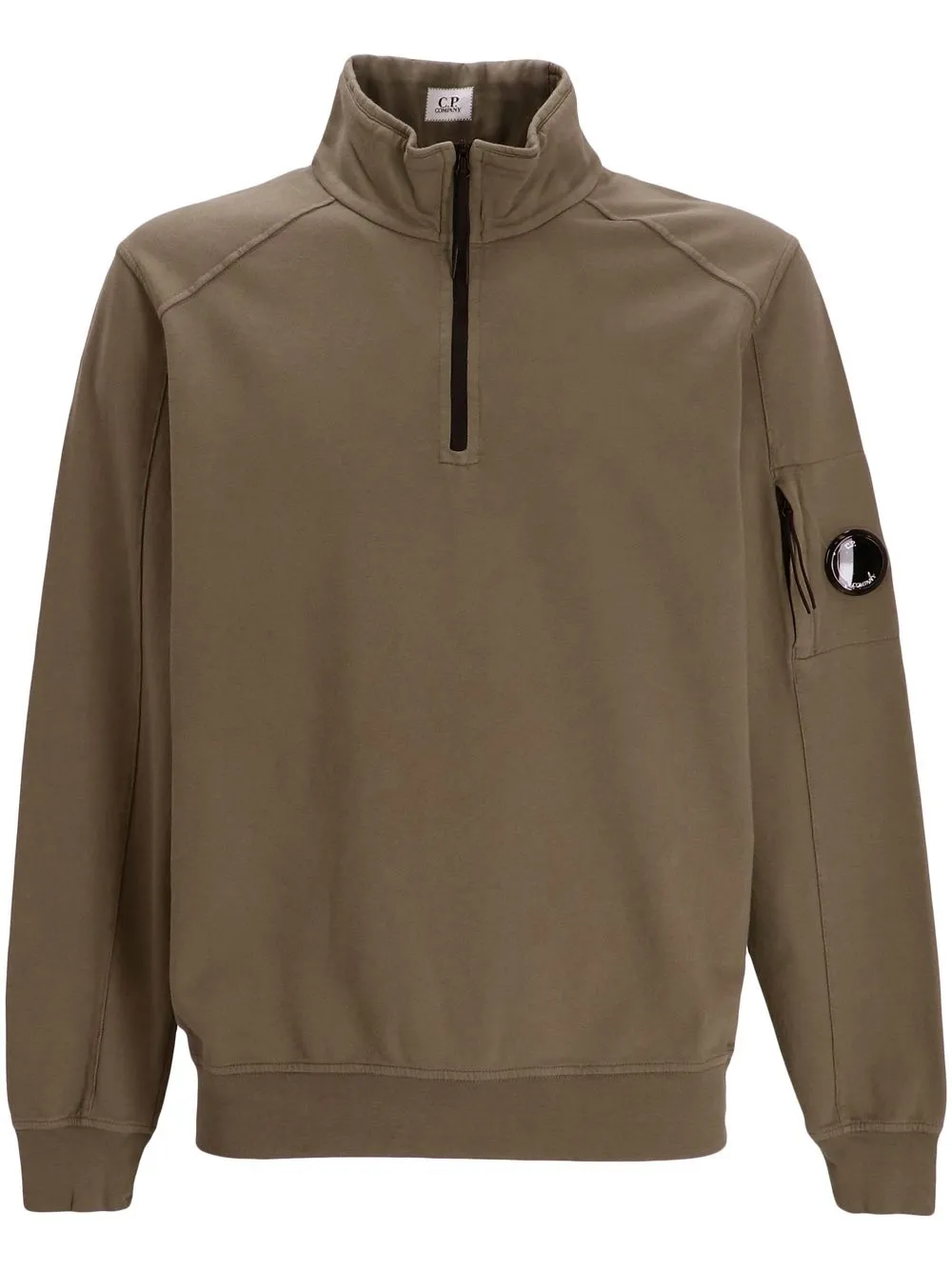 

C.P. Company logo-patch high-neck sweatshirt - Brown