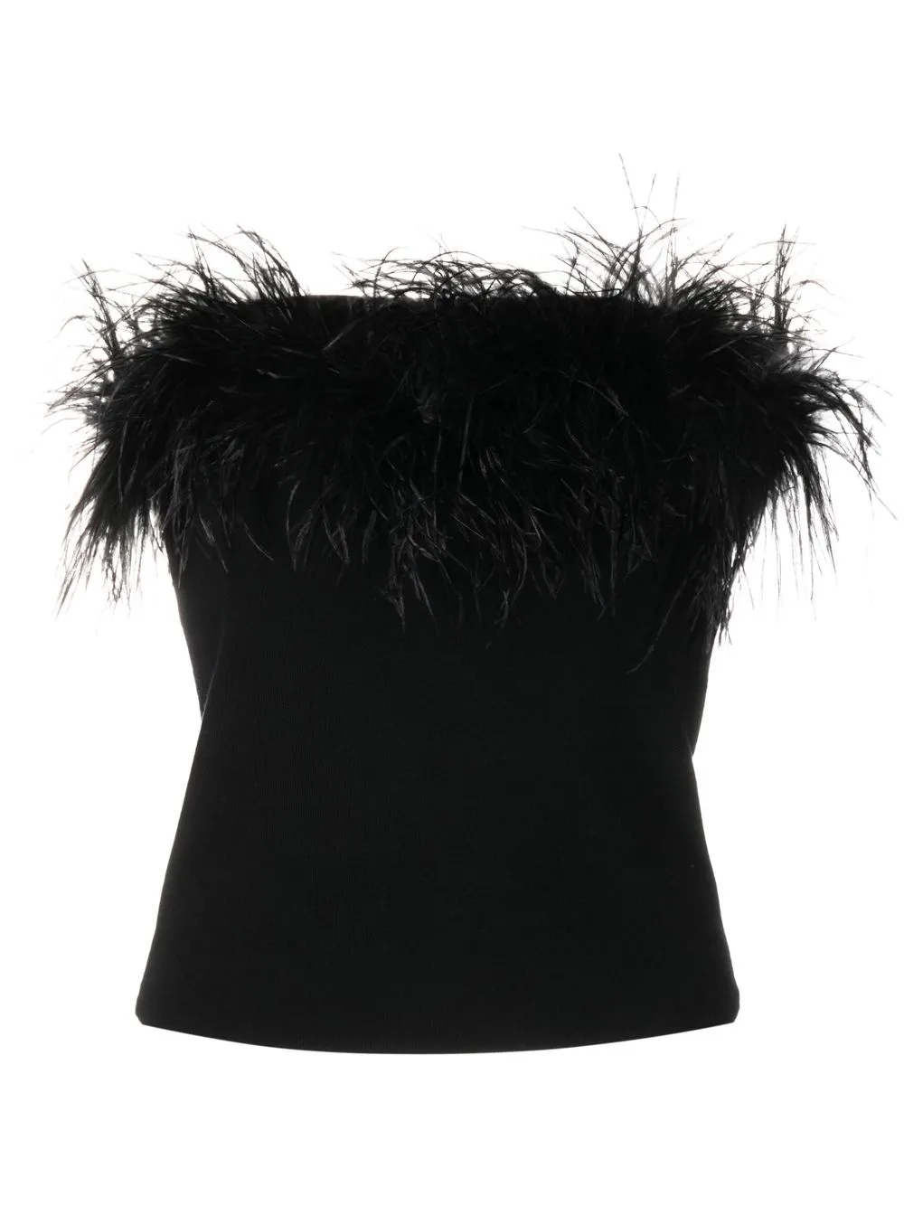 

TWINSET feather-trim knitted top - Black