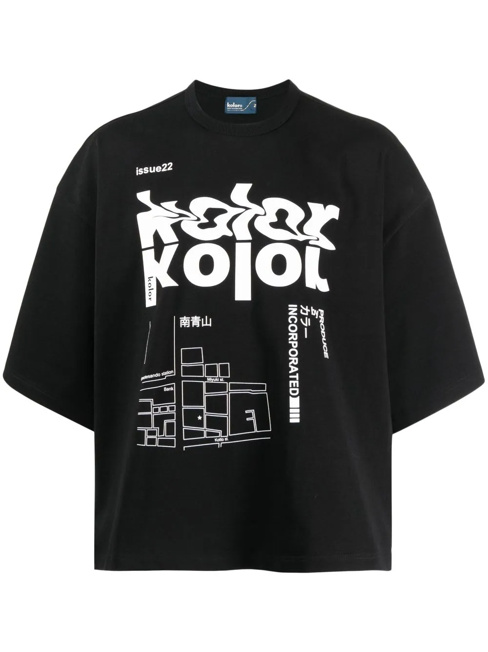 

Kolor logo-print short-sleeved T-shirt - Black