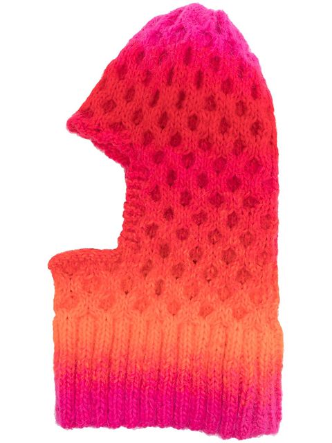 AGR Hayley ombré waffle-knit balaclava 