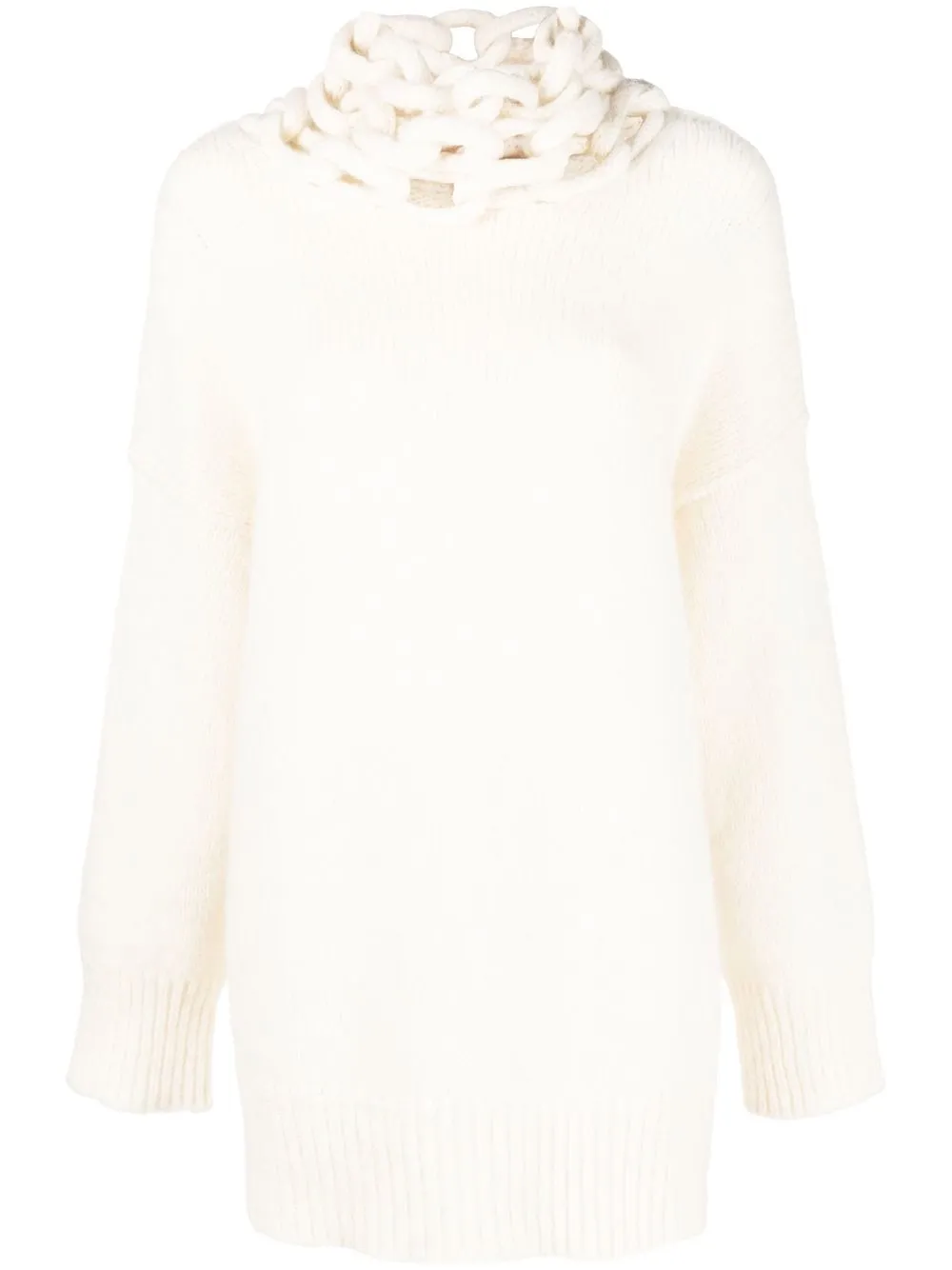 

Ermanno Scervino knitted-chain detail jumper - White