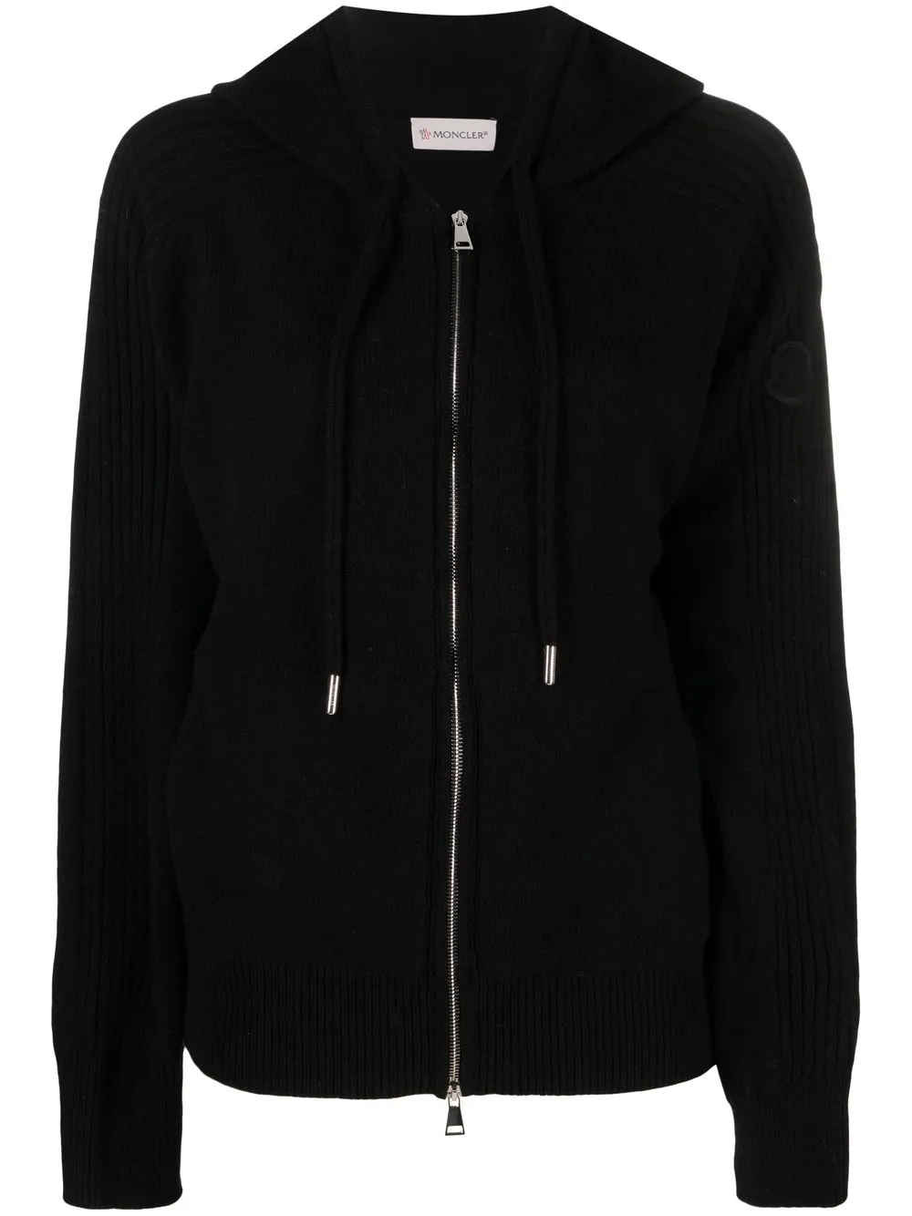 

Moncler hoodie tejida con cordones - Negro