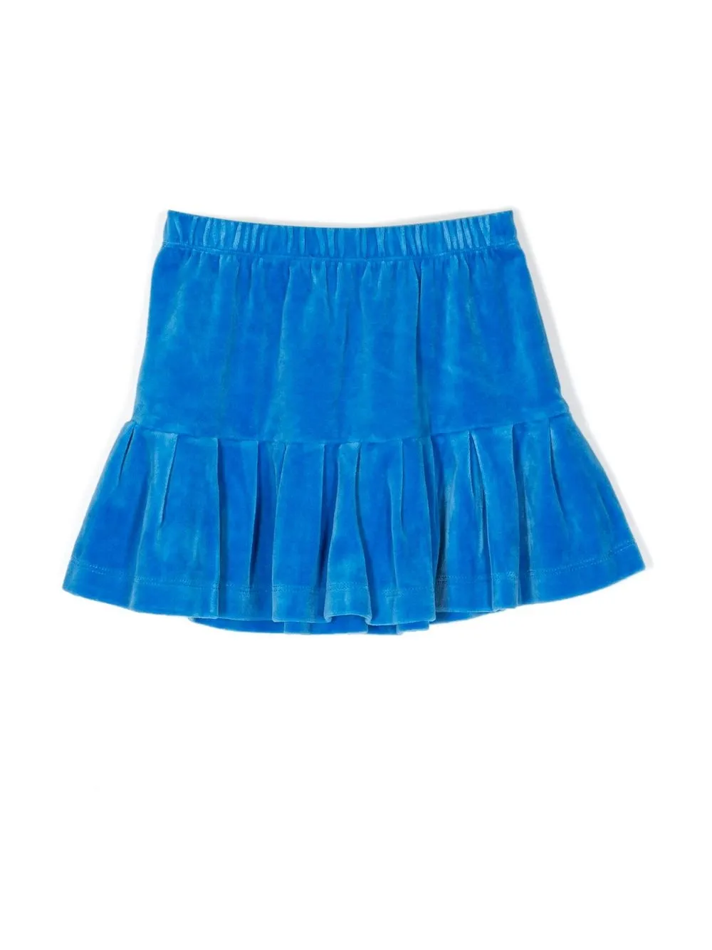 

The Animals Observatory logo-patch flared velvet skirt - Blue