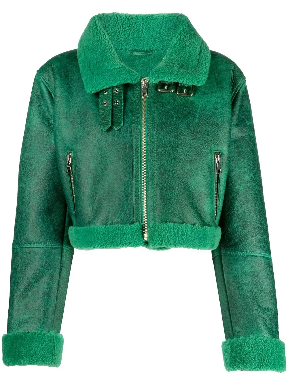 Arma shearling-detail Cropped Leather Jacket - Farfetch