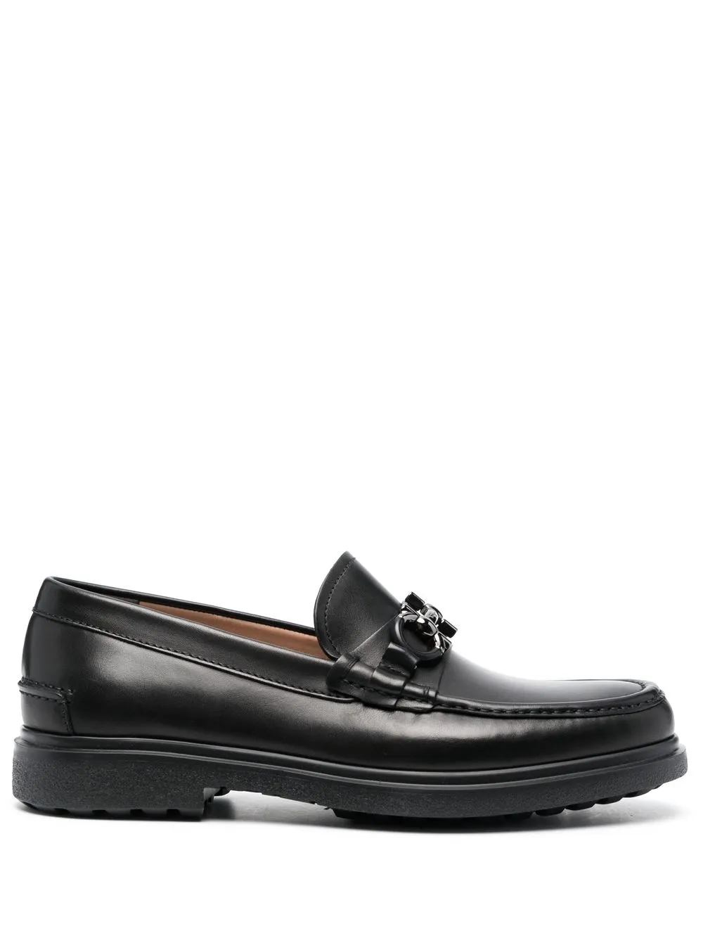 

Ferragamo Gancini-logo leather loafers - Black