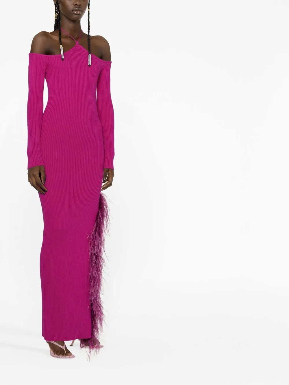  Giuseppe Di Morabito Midikleid Mit Schleifenkragen   Rosa 