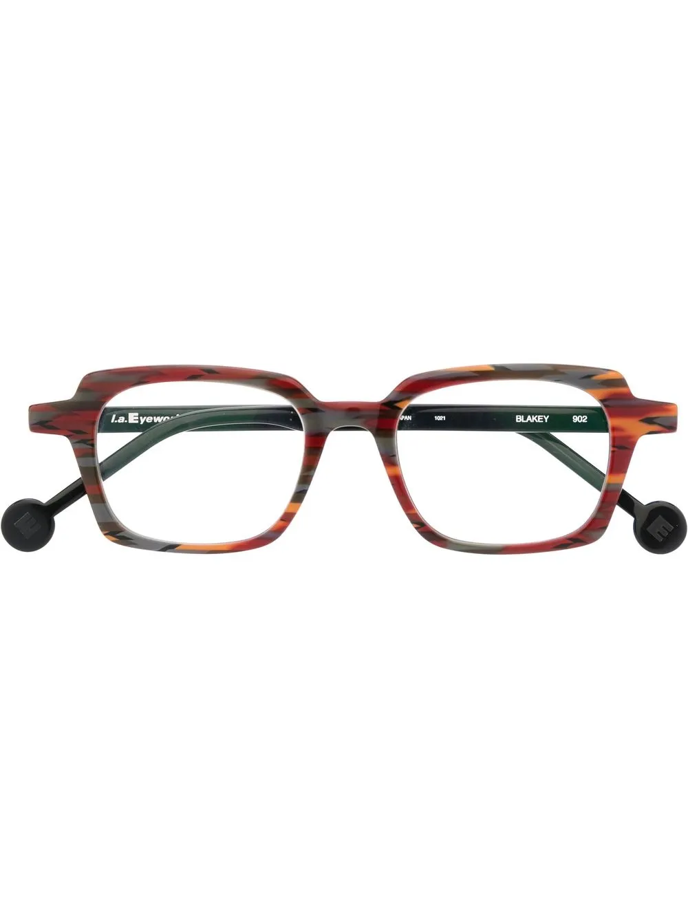 

L.A. EYEWORKS Blakey graphic square-frame glasses - Red