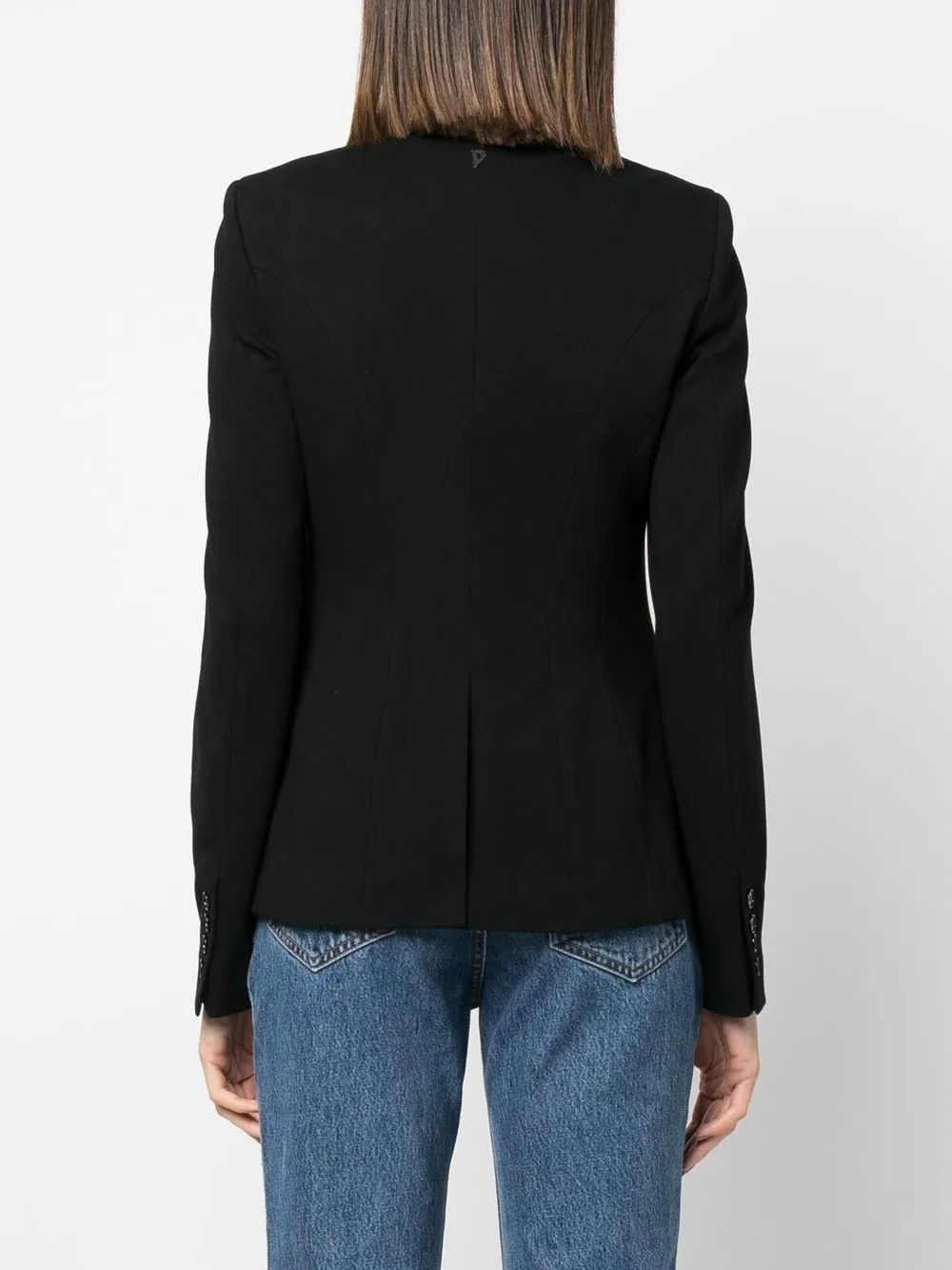 Dondup Buttoned-up Single-breasted Blazer In Black