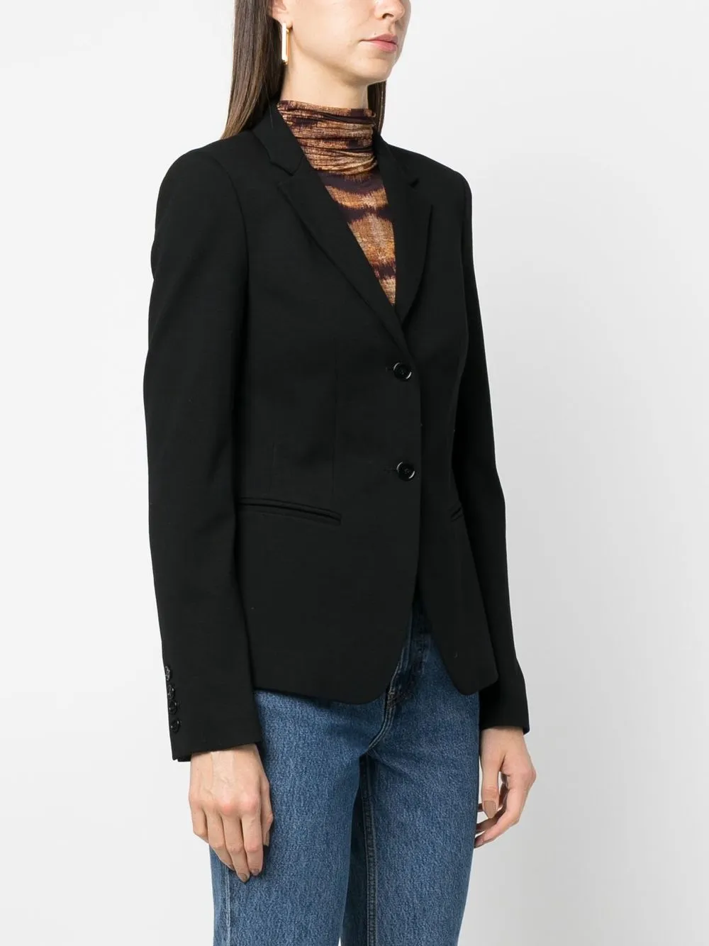 Dondup Buttoned-up Single-breasted Blazer In Black