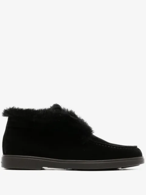 Santoni slip-on shearling loafers