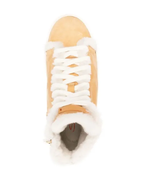 Santoni shearling-trim high-top sneakers WBCD61041TIAP - 3
