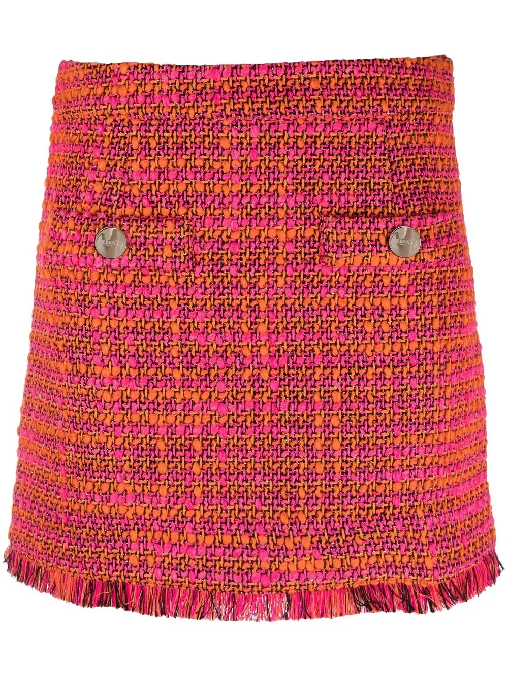 

LIU JO falda de tweed con detalle de flecos - Rosado