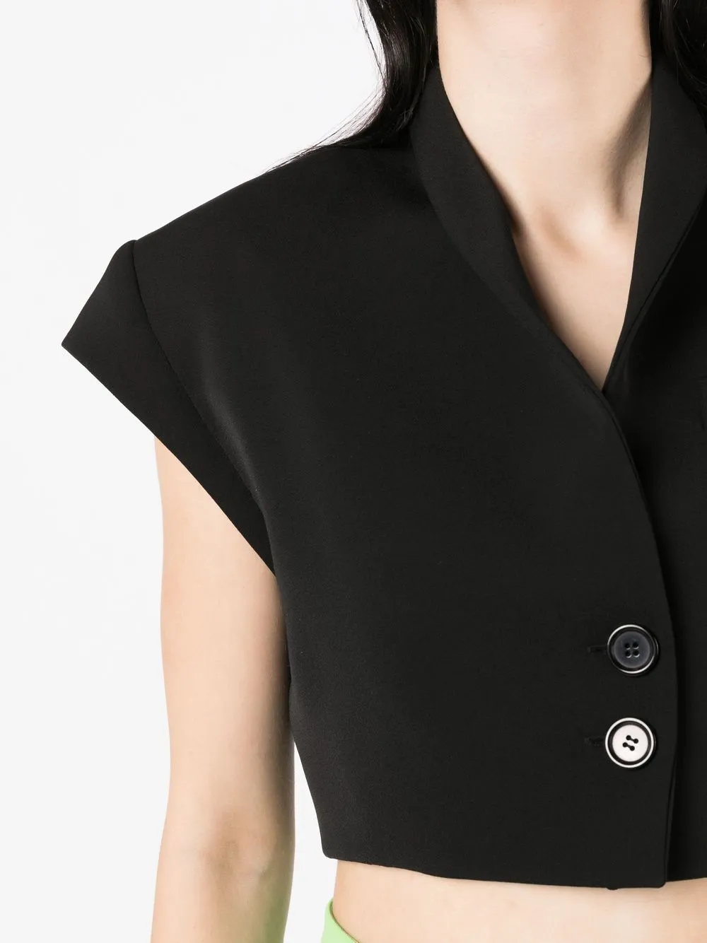 Gloria Coelho Abstract-print Cropped Jacket In Black
