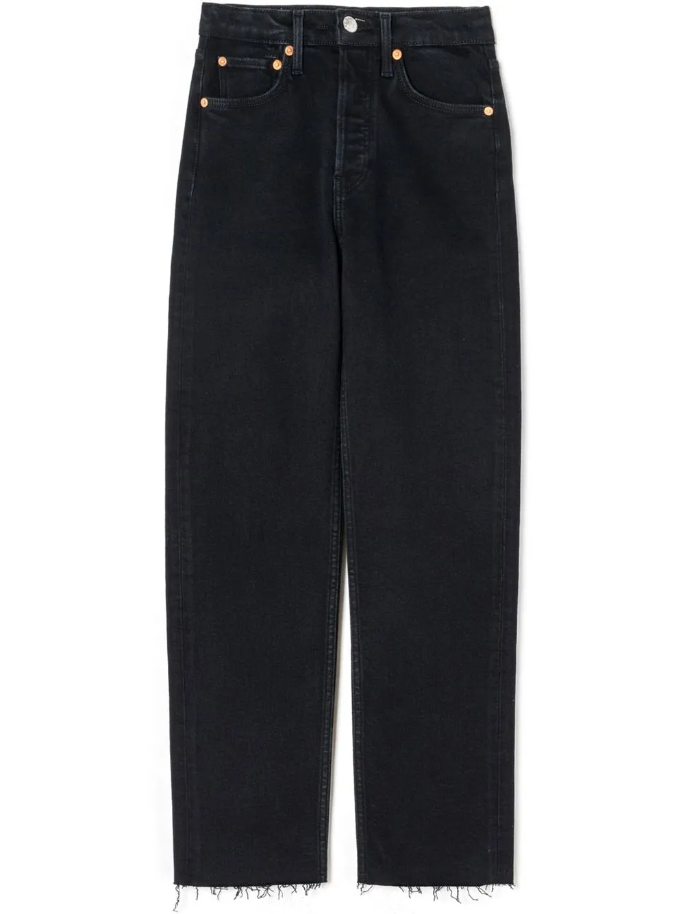 

RE/DONE jeans Stove Pipe 70 de tiro alto - Negro