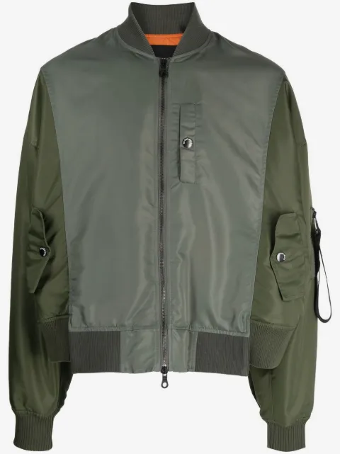 Mostly Heard Rarely Seen Spliced satin bomber jacket