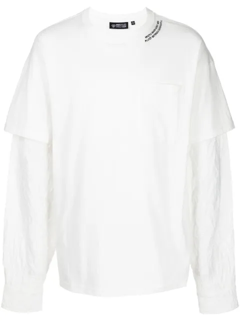 Mostly Heard Rarely Seen Crinkle Woven long-sleeve T-shirt 